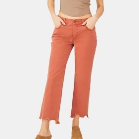 Free People Maggie Retro-inspired Jeans In Rare Sienna